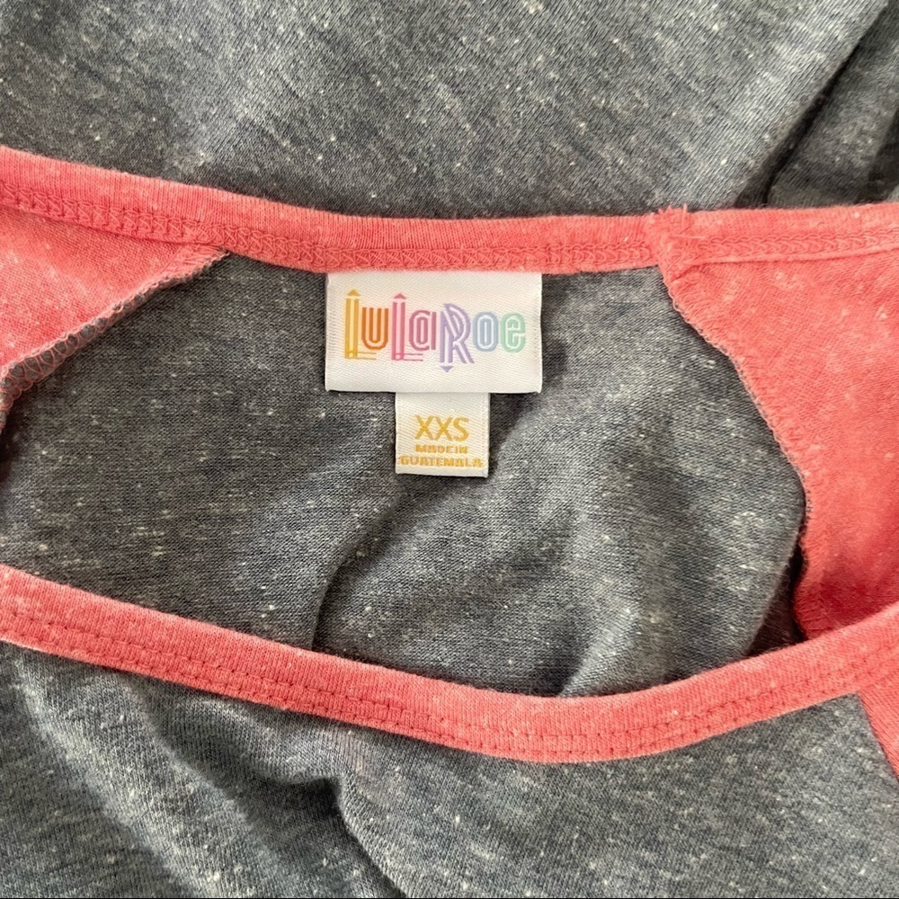 LULAROE Gray Peach Oversized Tunic Top XXL Scoop Neck 3/4 Sleeve NEW Casual - Picture 3 of 5